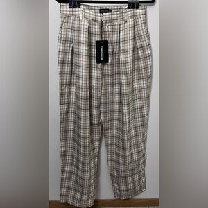 NWT PrettyLittleThing Beige Plaid Pants